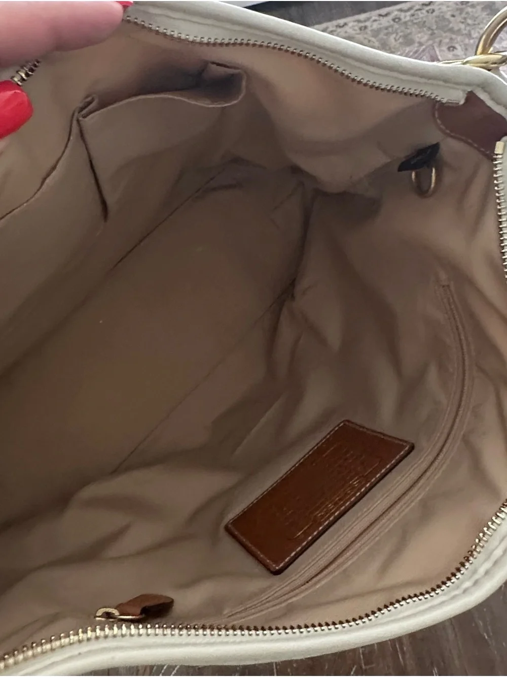 Vintage Y2K Coach Canvas Signature Shoulder Hobo Bag in Brown and Cream